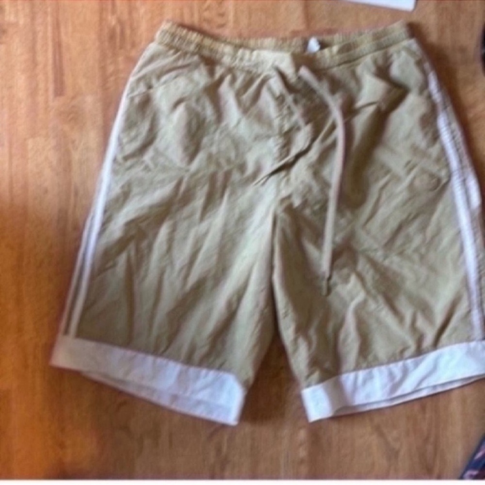 Adidas Tan and White Athletic Shorts